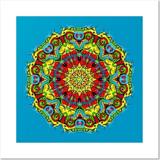 Teal Mandala Posters and Art